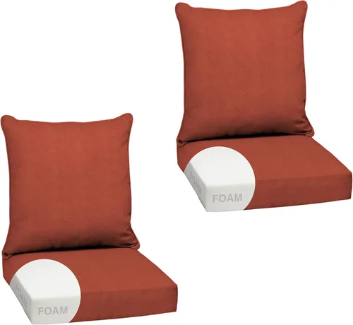 Miniatura 38 de Arden Outdoor Deep Seat Cushion Set, 24 x 24 pulgadas, Cojín para exteriores resistente al clima, a la lluvia y a la decoloración para silla, sofá