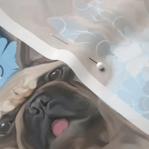 Miniatura 5 de Spoonflower Tela - Bulldog Francés Animales Perros Cachorros Patas Flores Impresas en Tela de Gasa Barrio Gordo - Costura Ropa de Moda Vestidos