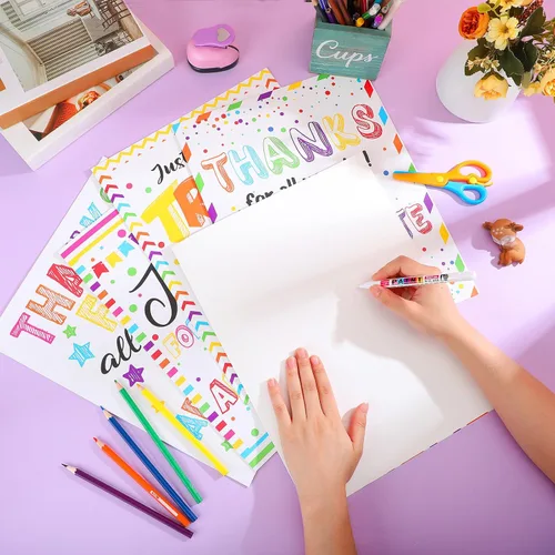 Miniatura 3 de Teling Paquete de 6 Tarjetas de Agradecimiento Muy Grandes con Sobre Tarjetas de Felicitación Jumbo de Apreciación Tarjetas de Agradecimiento