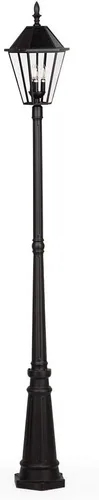 Miniatura 9 de LUTEC 12513LE4-SL-Luz de poste LED solar para exteriores, luz de calle vintage del atardecer al amanecer para césped, patio, jardín, camino, montaje