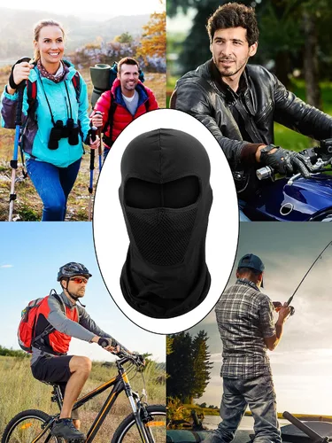 Miniatura 7 de Blulu Pasamontañas de 4 piezas, máscara de cara completa, para invierno, resistente al viento, pasamontañas, protección solar, transpirable