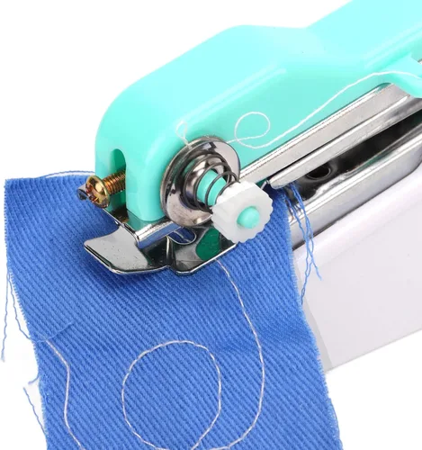 Miniatura 8 de Jeanoko Mini máquina de coser portátil, máquina de coser de mano, multiusos, máquina de coser portátil inalámbrica para principiantes, niños