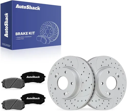 Miniatura 15 de Auto Shack 11.81" (300 mm) Rotores de freno ventilados delanteros recubiertos + pastillas de freno cerámicas de reemplazo para 2011-2016 Kia