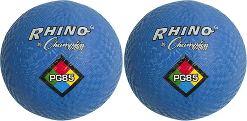 Champion Sports Rhino Playground Balls 8.5" D - Two Ply, Nylon Wound, Blue