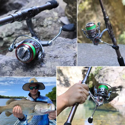 Miniatura 7 de Sougayilang - Combos de carretes y cañas de pescar, fibra de carbono 24 toneladas, carretes y cañas telescópica portátiles para viajes, pesca