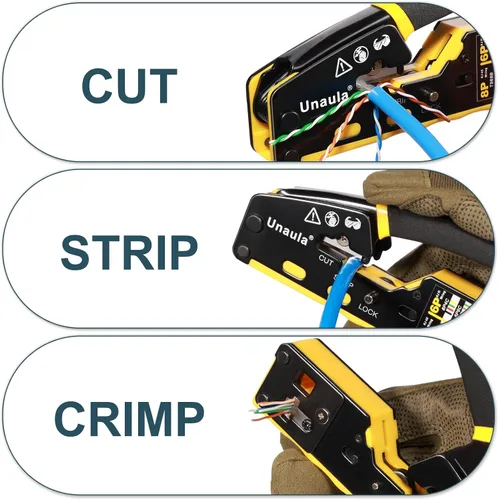 Miniatura 3 de Kit de Herramienta de Crimpado RJ45 de Paso Ethernet, Crimpadora Cat5 Cat6, Kit de Herramienta de Crimpado, Kit de Herramienta de Crimpado Ethernet
