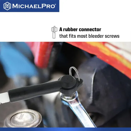 Miniatura 4 de MichaelPro MP019006 - Botella de purgadora de frenos manual de 34 oz (1000 cc) para contener líquidos de frenos usados, un conector de goma que se
