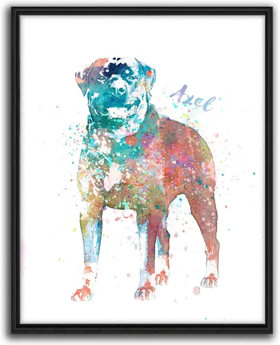 Miniatura 31 de Personal-Prints Regalo de arte personalizado para pared de perro, impresión artística moderna personalizada única de estilo acuarela La raza