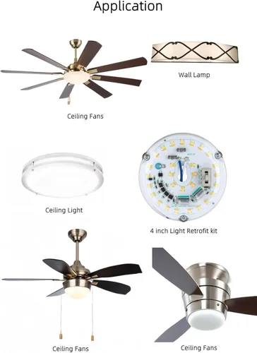 Miniatura 3 de Kit de Retrofit de Luz LED para Ventilador de Techo, 4 Pulgadas, Kit de Repuesto de Luz de Techo Motor PCB de Panel, 18W, 3CCT 3000K-4000K-5000K