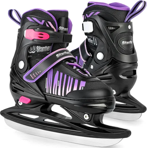 Miniatura 12 de Patines de hielo ajustables para niños y niñas, patines de hockey sobre hielo para principiantes de 4 a 12 años, zapatos de patinaje sobre hielo