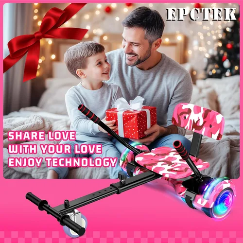 Miniatura 6 de Scooter con accesorio de asiento para niños y adultos, scooter de equilibrio de 6.5 pulgadas y 8.5 pulgadas con altavoces Bluetooth y luz LED