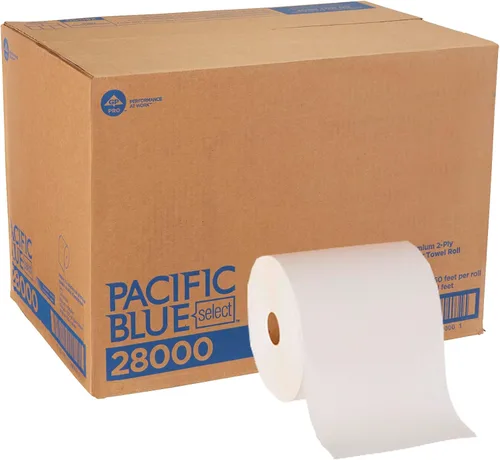 Miniatura 13 de Rollos de papel toalla Georgia-Pacific Blue Basic de PRO, color blanco, 28706, 350 pies por rollo, 12 rollos por caja