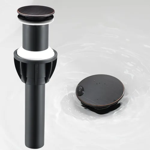 Miniatura 14 de TIORIY Desagüe Pop Up Cromado para Lavabo de Baño, con Rebosadero Tapón de Lavabo de Baño de Plástico para Grifo de Vasija, Montaje de Tocador
