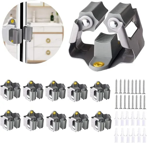 3-H Soporte para trapeador y escoba de gran tamaño para colgar 2.2 lbs extra, paquete de 10 soportes de pared para colgar y organizar rastrillo de