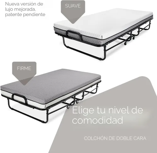 Miniatura 4 de Milliard Cama Plegable Deluxe Diplomat con Colchón para Adultos, Tamaño Twin, Cama Portátil y Plegable con Colchón de Espuma Viscoelástica de Lujo
