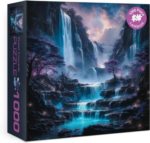 Miniatura 17 de Rompecabezas de paisaje de cascada de otoño para adultos, 1000 piezas, rompecabezas escénico de montaña de bosque natural, desafiante rompecabezas