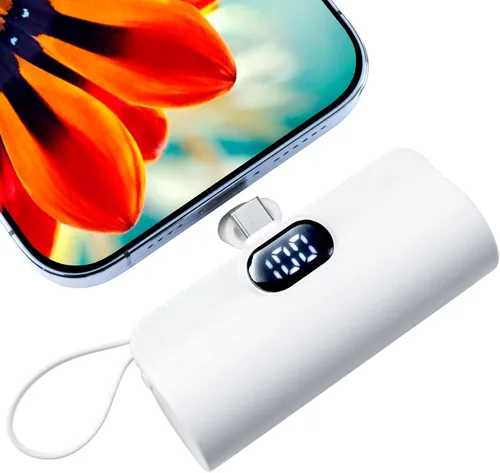 Miniatura 10 de Mini Banco de Energía, Cargador de Teléfono Cápsula 5500mAh, Cargador Portátil con Puertos Dual USB-C para iPhone 17/16/15/15 plus/15 pro/15 pro