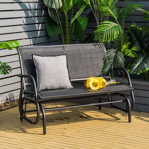 Miniatura 2 de Giantex Silla Planeadora Columpio de 48 Pulgadas con Amplio Espacio, Silla Planeadora de Salón Columpio para 2 Personas, Cómodo Banco de Patio