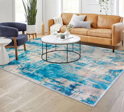 Miniatura 54 de KOZYFLY – Alfombra de pasillo moderna y lavable de diseño abstracto verde, 2 x 5 pies, antideslizante, suave y de pelo corto, ideal para cocina
