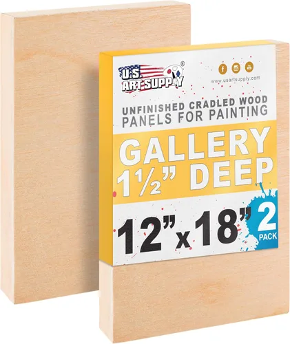 Miniatura 9 de U.S. Art Supply Paneles de madera acunados sin terminar de 8 x 10 pulgadas para pintar, galería de 1-1/2 pulgadas de profundidad (paquete de 4)