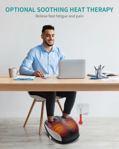 Miniatura 4 de Nekteck Máquina masajeadora de pies con calor, masaje de pies Shiatsu para fascitis plantar y neuropatía, herramientas de masaje elegibles para HSA