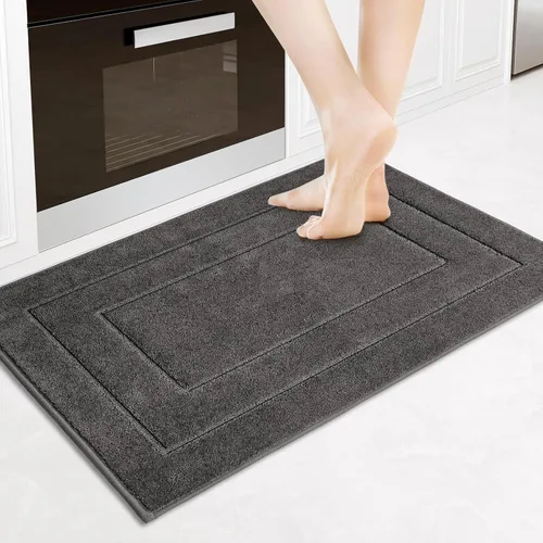Miniatura 49 de PURRUGS Juego de 2 alfombras de cocina lavables a máquina (24 x 35.5 + 24 x 59 pulgadas), alfombras de pasillo de cocina antideslizantes y Marrón