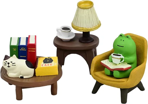 Miniatura 7 de Refintural Estatua de figuras de rana en miniatura, adorables coleccionables de rana para decoración de escritorio y dormitorio, decoración perfecta