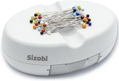Miniatura 11 de Sizobi Soporte magnético para pasadores con 100 pines rectos de cabeza de bola, organizador magnético de aguja, soporte de pasador de bobby, soporte
