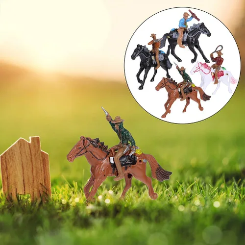 Miniatura 9 de Figuras occidentales, figuras de acción modelo, equitación de plástico indios, figuras de juego, 8 piezas