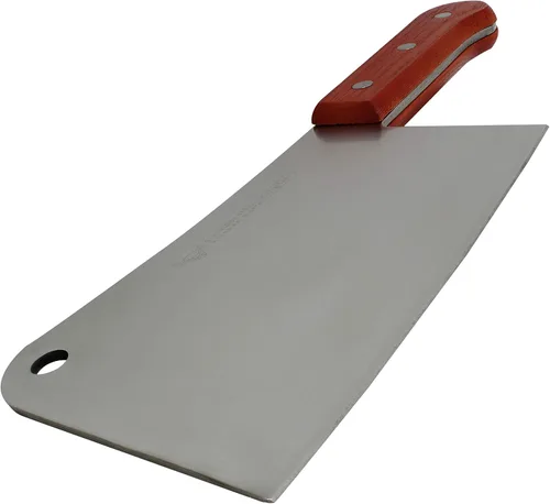Miniatura 5 de Cuchillo profesional para carne, picador de acero inoxidable con mango de madera natural, cuchillo de carnicero profesional de alta resistencia