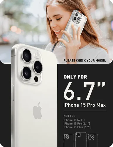 Miniatura 2 de i-Blason Funda para iPhone 15 Pro Max compatible con carcasa MagSafe, funda transparente para teléfono celular, funda protectora robusta [Ares]