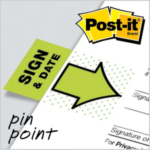 Miniatura 4 de Post-it Banderas 680-SD2, de 1 pulgada de ancho, verde, banderas de señal y fecha - Paquete de 24