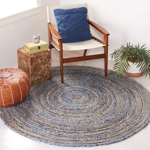 Miniatura 41 de SAFAVIEH Alfombra 8x10 - Colección Cape Cod - Grande - Beige y Multi, Jute y Algodón Hecho a Mano, Diseño Trenzado Tejido (CAP202B)
