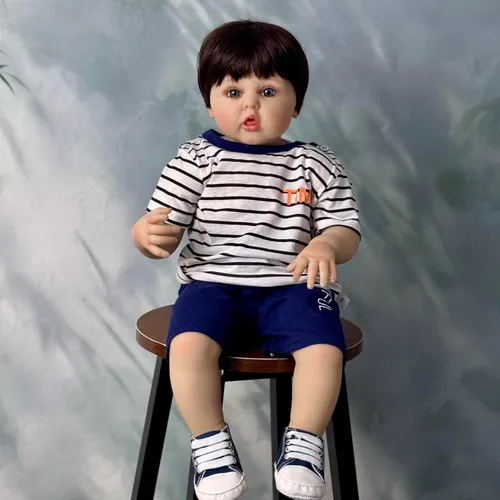 Miniatura 12 de 20 pulgadas dormido bebé Reborn 3D pintura piel con venas visibles cuerpo muñeca de tela, vinilo suave juguete de niña recién nacida como un Muñeca