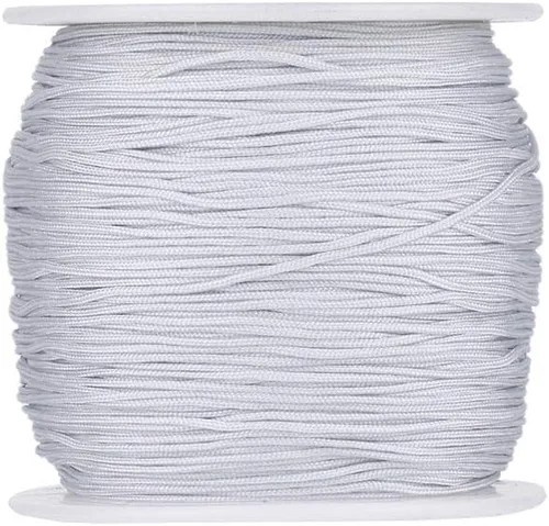 Miniatura 15 de Cheriswelry 100 yardas/rollo de cuerda trenzada de nailon de 0.031 in, color azul cielo claro, cordón de nudo chino, cuerda de cuentas