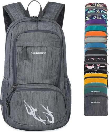Miniatura 15 de FENGDONG mochila ligera plegable impermeable de 35L, mochila de senderismo pequeña para viajes, para hombres y mujeres
