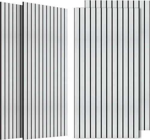 Miniatura 44 de Paneles de sonido de chapa de madera, paquete de 10 paneles de pared de 47.2 x 23.6 pulgadas, paneles acústicos decorativos para paredes