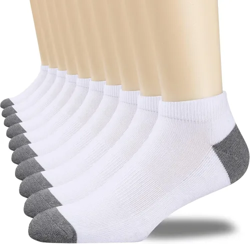 COOVAN 10 pares de calcetines hasta tobillo acolchados para hombre paquete de 10 unidades de corte bajo cómodos transpirables calcetines casuales