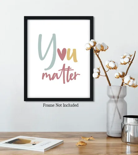 Miniatura 5 de Govivo Psicólogo escolar, decoración de oficina de asesoramiento, decoración de pared con texto en inglés "You Matter Mental" (You Matter Mental)