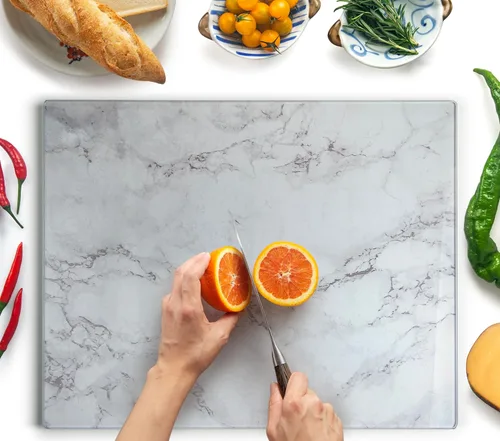 Miniatura 23 de Tabla de cortar de vidrio Kitchenville 16"x12": Protector de encimera de vidrio templado para cocina - Duradero - Resistente a los arañazos, a