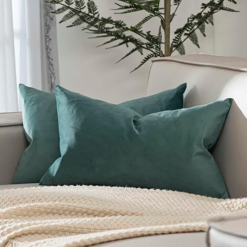 Miniatura 130 de Juspurbet - Juego de 2 fundas decorativas de terciopelo para cojines, fundas suaves para sofá, cama o sillón con cremallera oculta, para sala