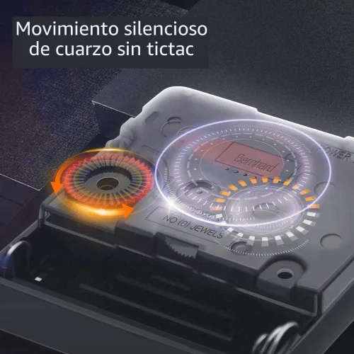 Miniatura 4 de Bernhard Products Reloj de pared negro, grande de 13 pulgadas, silencioso, de cuarzo, funciona con pilas, redondo, fácil de leer