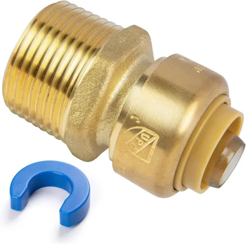 Miniatura 18 de Adaptador macho PTC de 1 pulgada a 1 pulgada NPT Push-Fit, Empuje para conectar accesorios de plomería de latón para cobre, CPVC, tubos PEX
