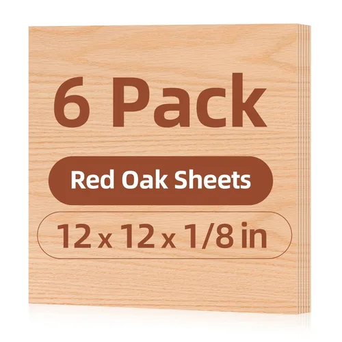 Miniatura 43 de Paquete de 12 hojas de tilo Rowood, 12x12x1/8pulgadas, tilo de 3mm para corte láser, kits de manualidades para adultos, tablero de madera