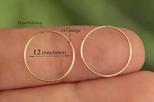 Miniatura 65 de Aretes de aro de oro de plata – Aretes de aro para mujer, dos piezas de aros de plata fina rellenos de oro, aro de hélice, anillo de tragus, aro