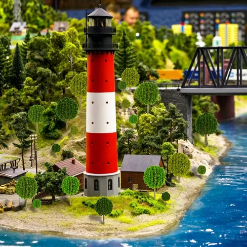 Miniatura 6 de 24 piezas de mini árboles modelo mixtos arbustos grupos de vegetación arbustos para modelo, tren, paisaje, arquitectura, árboles, modelo, paisaje