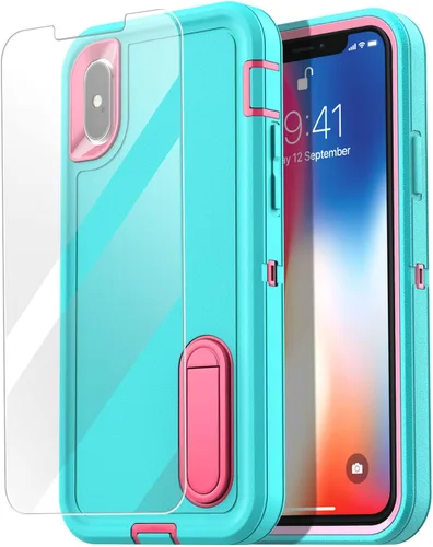 Miniatura 9 de AICase Funda resistente para iPhone X/XS, resistente de 3 capas de protección de grado militar, a prueba de golpes y caídas, para iPhone X/XS de 5.8
