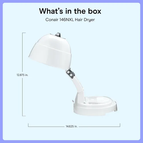 Miniatura 8 de Secador de pelo Conair Pro Styler de casco, de color blanco Secado manos libres para cabello fino, medio, grueso, rizado y texturizado, blanco