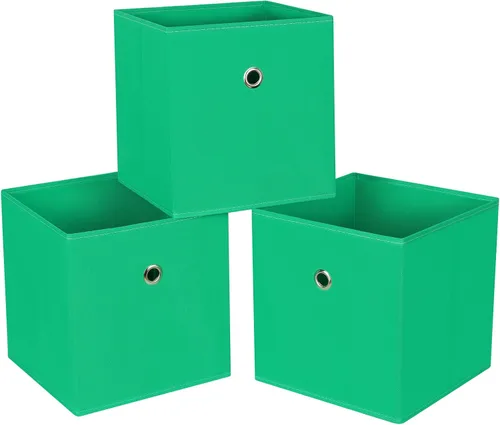 Miniatura 22 de Cubos de Almacenamiento Plegables Negros Contenedores, Cubos de Almacenamiento de Tela de 11 Pulgadas, Cajas de Almacenamiento de Tela, Cubos