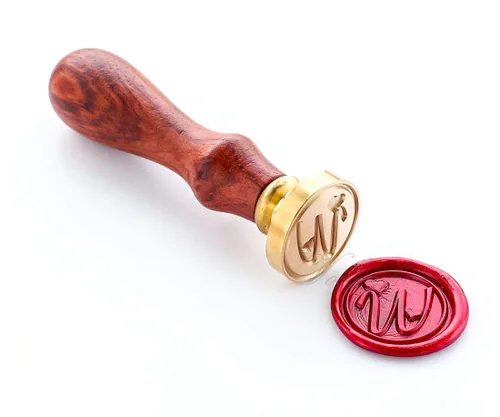 Miniatura 11 de Sello de cera con diseño de inicial, con diseño de corazón con mango de palisandro, decoración en empaques, invitaciones, sobres, tarjetas, libro